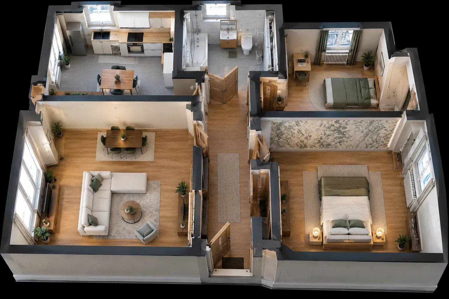 Appartement rénové de A à Z : après travaux BT QUALIT