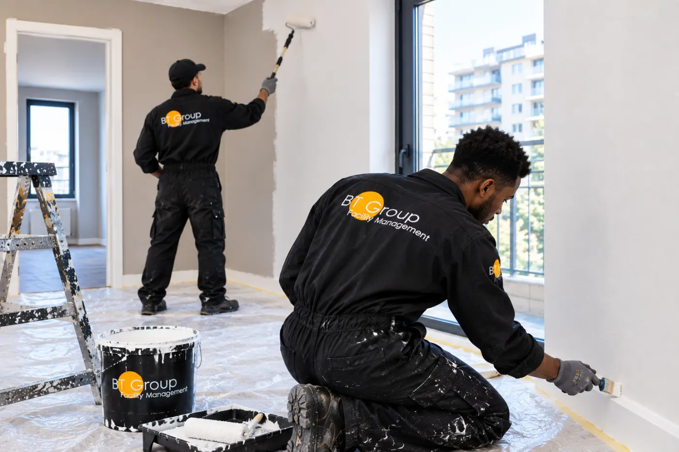 Équipe de peintres BT QUALIT en rénovation intérieure