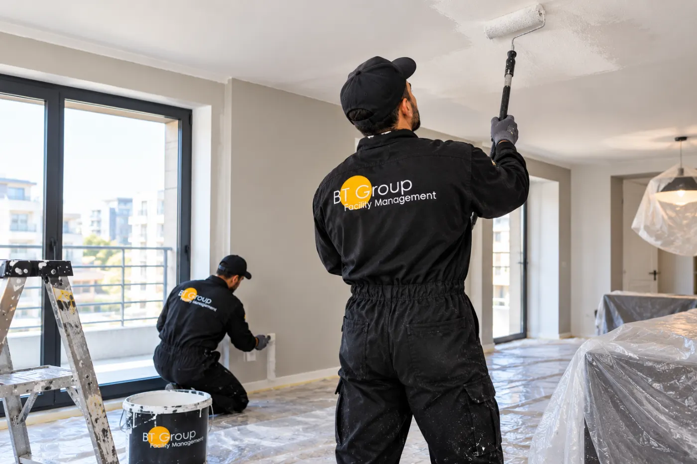 Peintres BT QUALIT sur un chantier professionnel