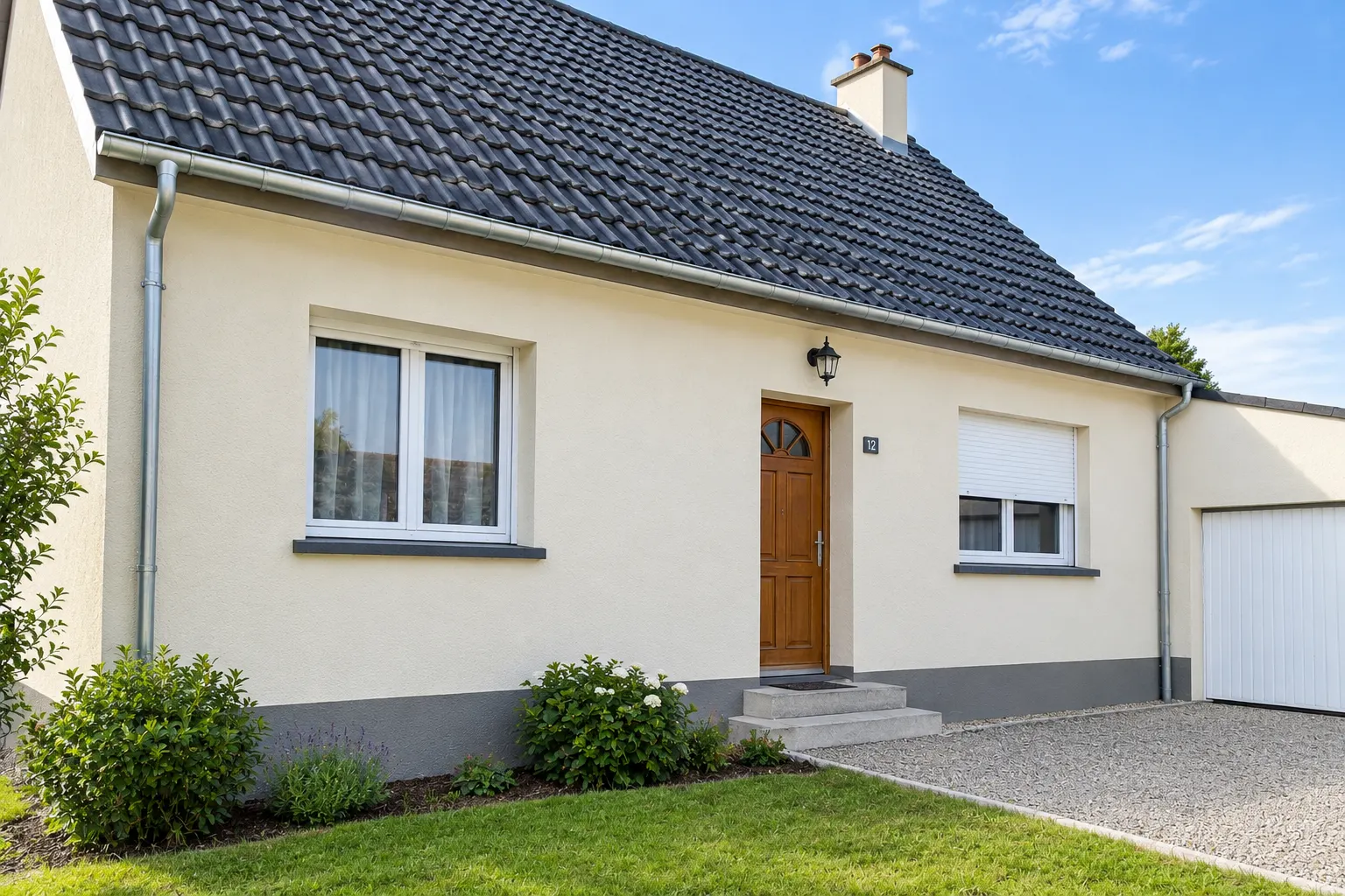 Ravalement d'une façade de maison : après travaux BT QUALIT