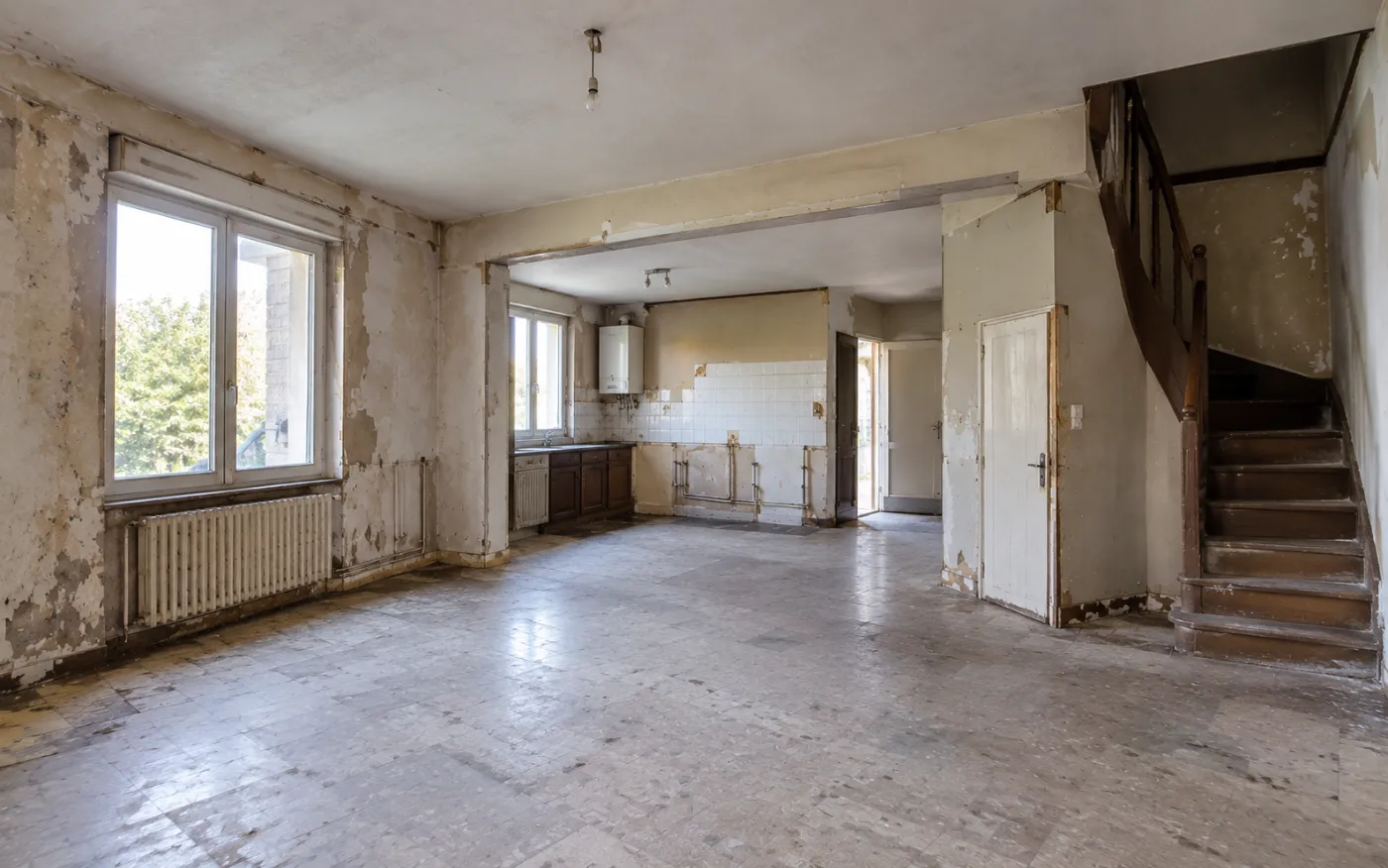 Maison et cuisine ouverte : avant travaux
