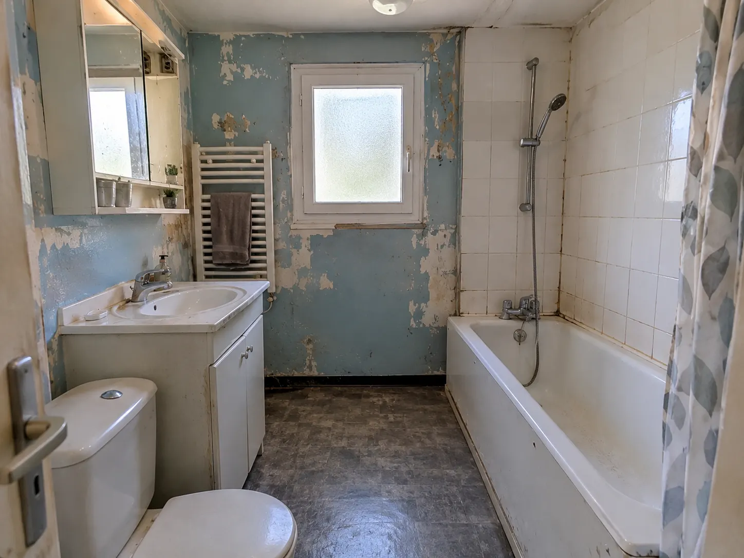 Petite salle de bain : avant travaux