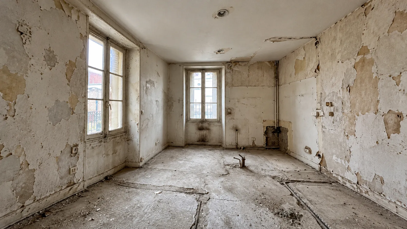 Rénovation d'une pièce de vie : avant travaux