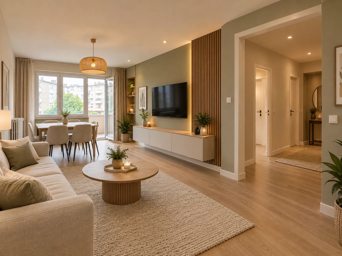 Rénovation complète d'un séjour : après travaux BT QUALIT